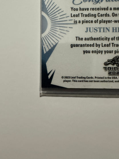 Justin Herbert #RRR-5 Retro Rookie Relics Player Worn Patch (2023 Leaf Trinity)