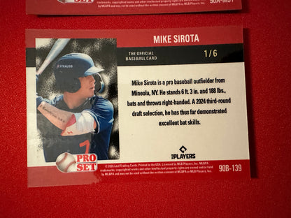 2026 Leaf Pro Set 1990 Pink Prismatic Auto Mike Sirota 2-Card Prospect Lot