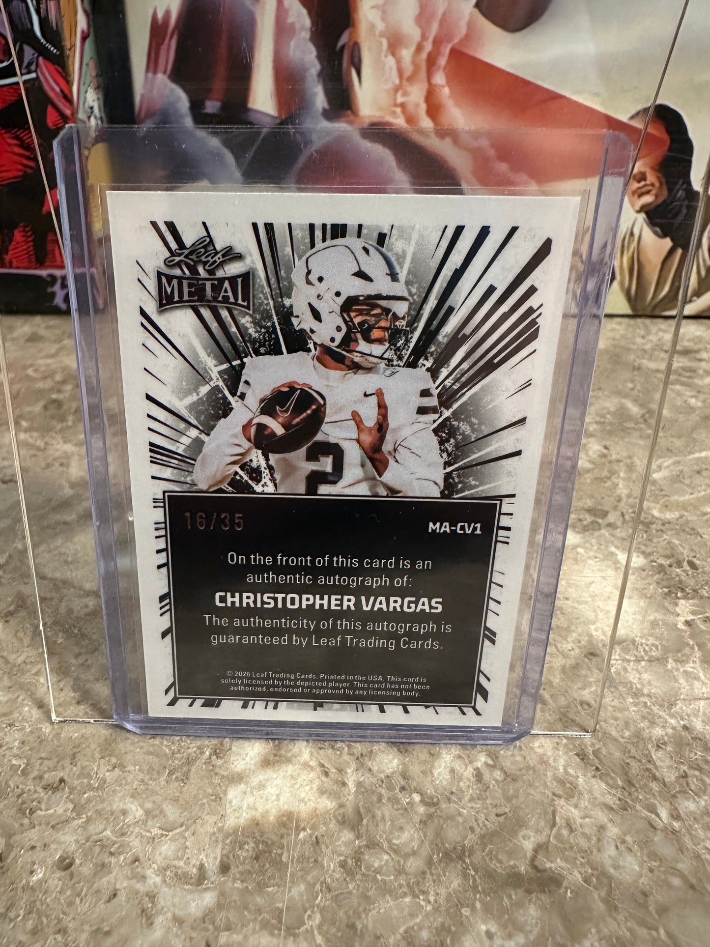 Christopher Vargas 2026 Leaf Metal Autograph "Kaleidoscope" Silver Parallel /35