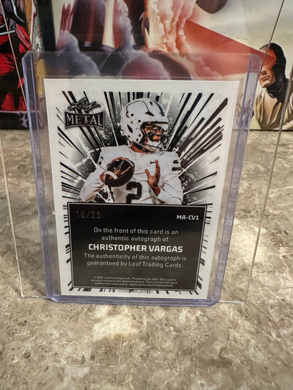 Christopher Vargas 2026 Leaf Metal Autograph "Kaleidoscope" Silver Parallel /35