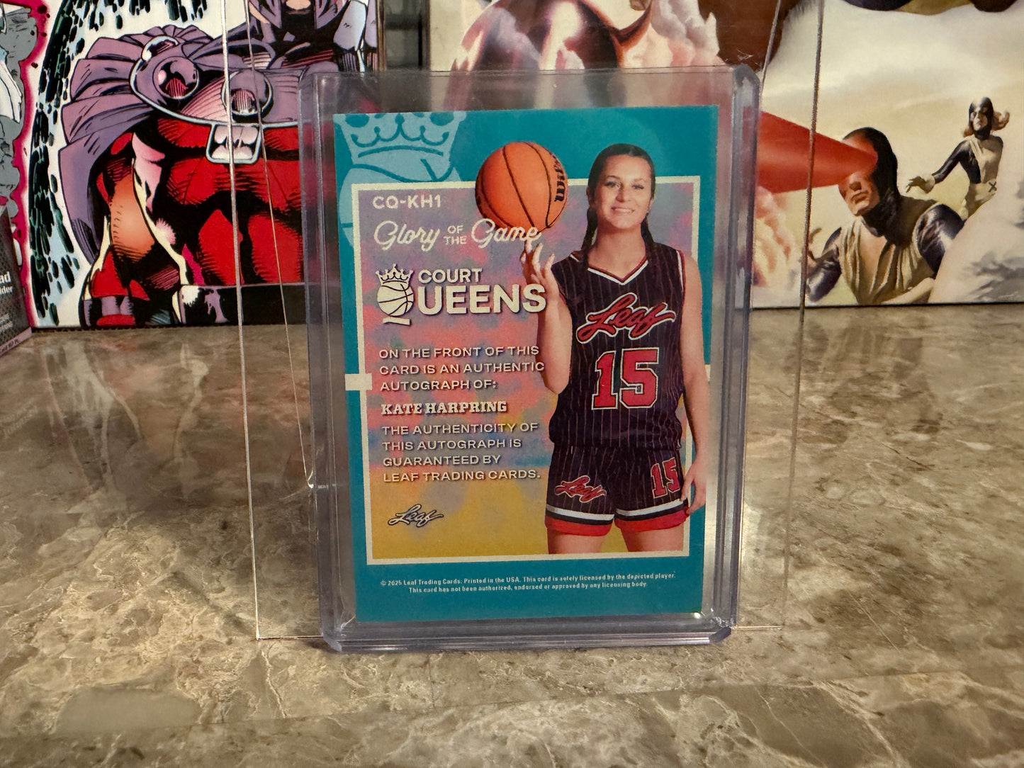 Kate Harpring 2025 Leaf Glory of the Game Basketball Court Queens Auto Pink /15