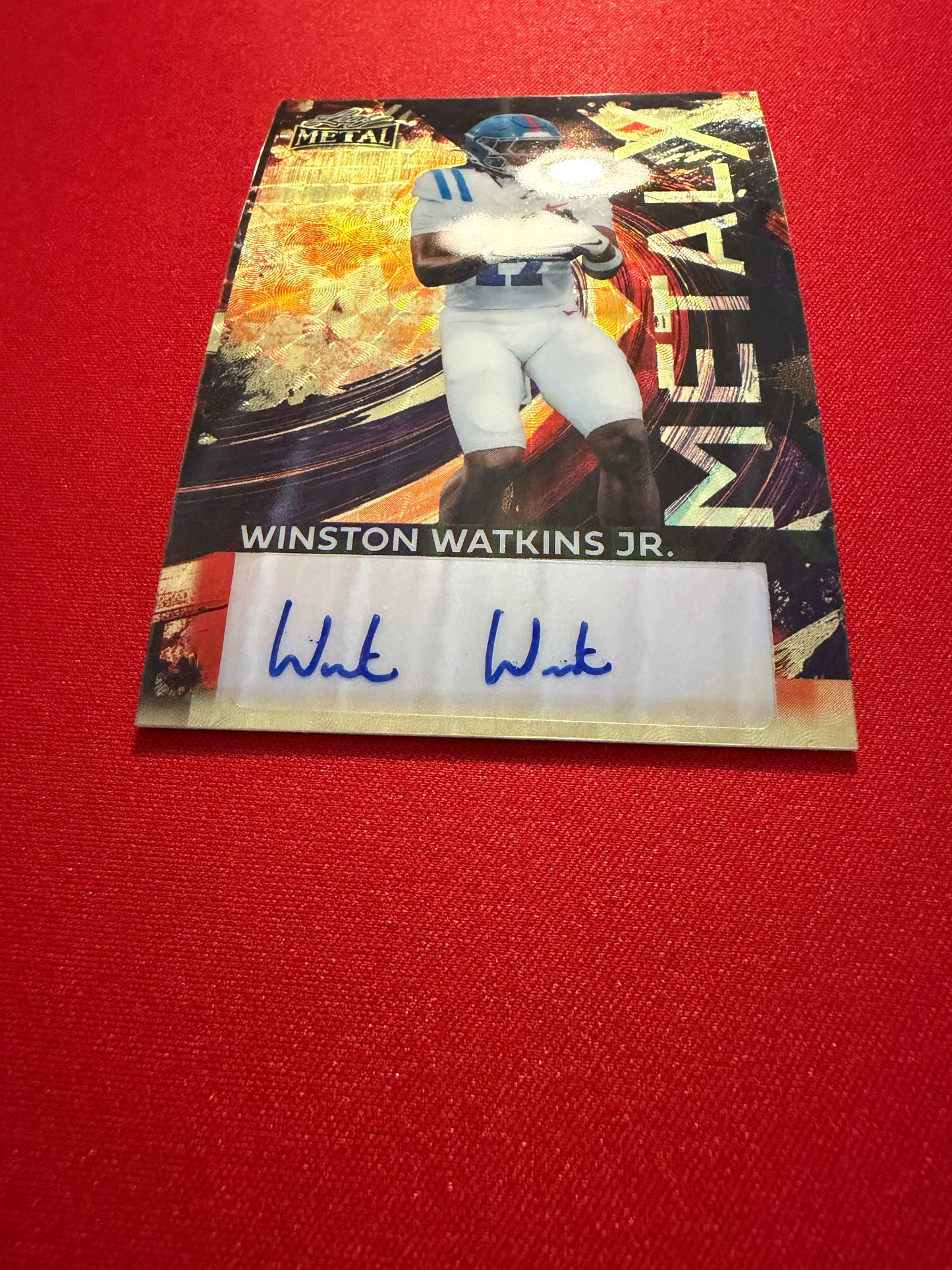 2026 Leaf Metal Football Winston Watkins Jr. Metal X Auto Super Gold Prismatic 1/1