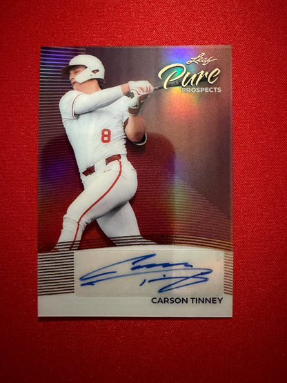 Carson Tinney 2026 Leaf Metal Draft Edition Pure Prospects Auto #PP-CT1