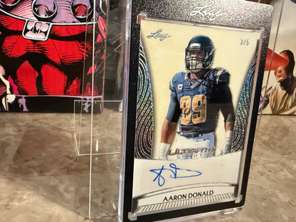 Aaron Donald 2026 Leaf Ultimate Sports Ultimate Signatures Auto Silver /5