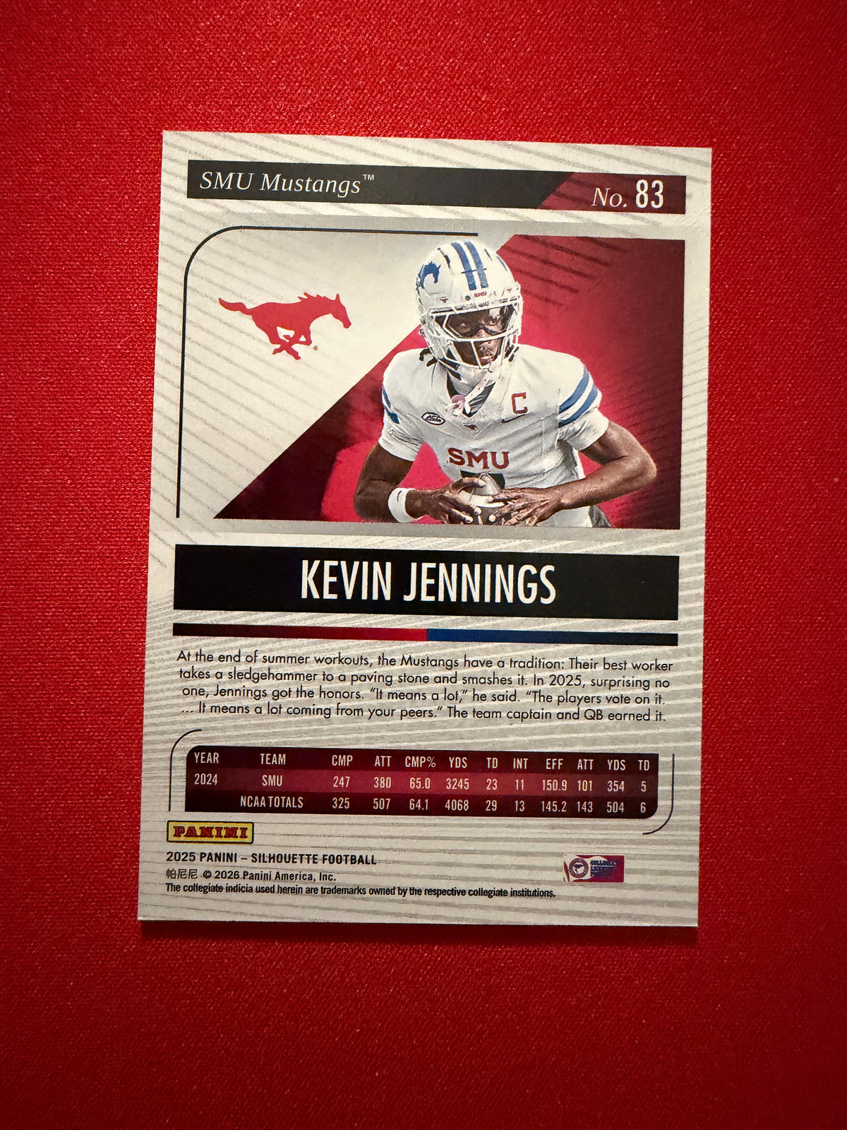 Kevin Jennings 2025 Panini Silhouette Football Base Pink /35 #84