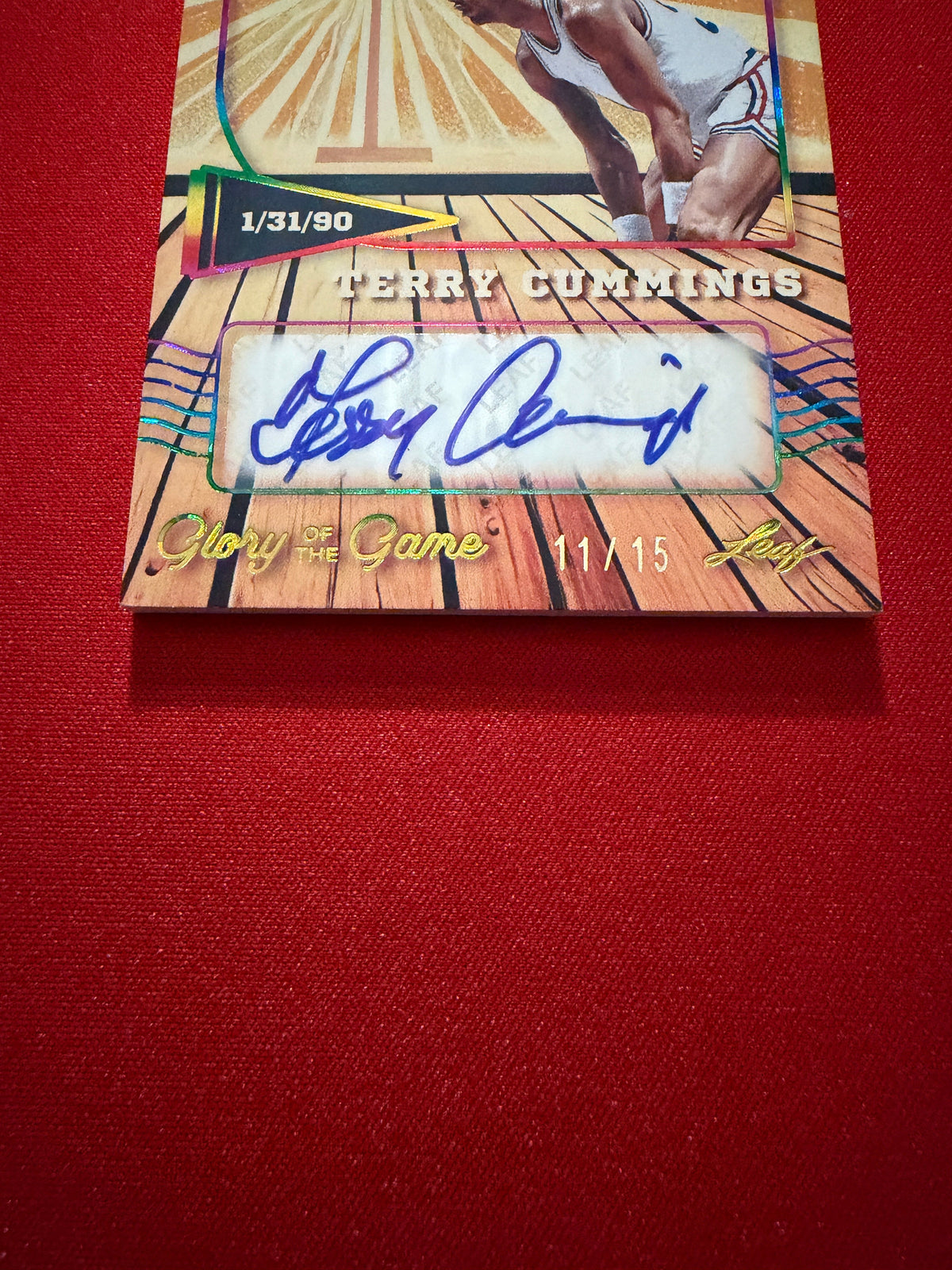 Terry Cummings 2025 Leaf Glory of the Game Glory Days Rainbow Auto /15