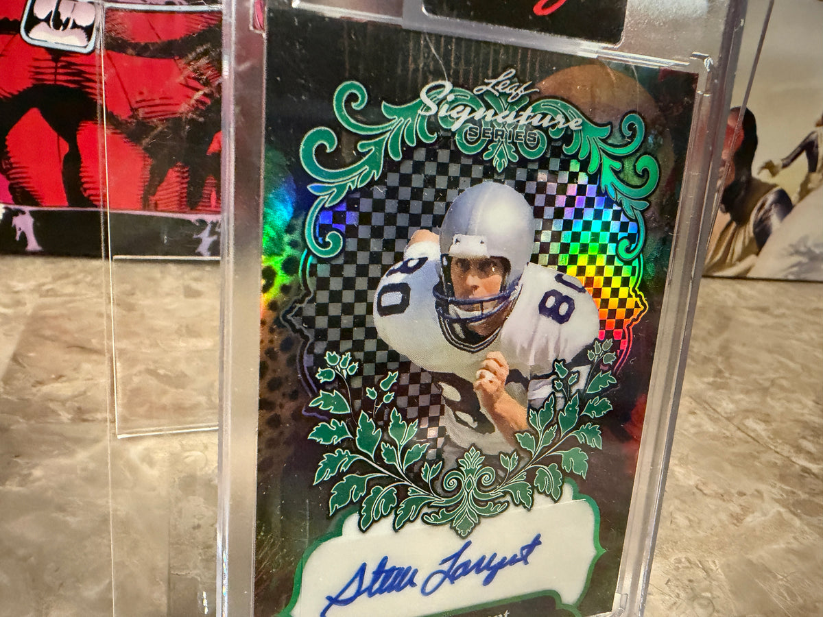 Steve Largent 2026 Leaf Signature Series Sports Base Auto Green Prismatic 1/1