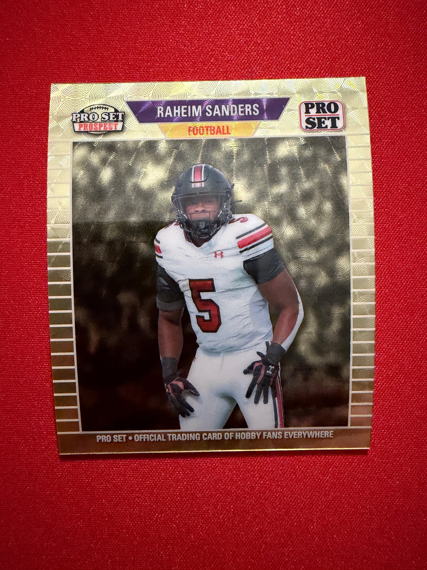 Raheim Sanders 2026 Leaf Pro Set Metal 1989 Mini Super Gold Prismatic 1/1