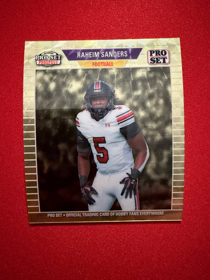 Raheim Sanders 2026 Leaf Pro Set Metal 1989 Mini Super Gold Prismatic 1/1
