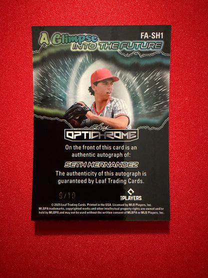 Seth Hernandez 2025 Leaf Optichrome Glimpse Into Future Auto Silver Crystal /10