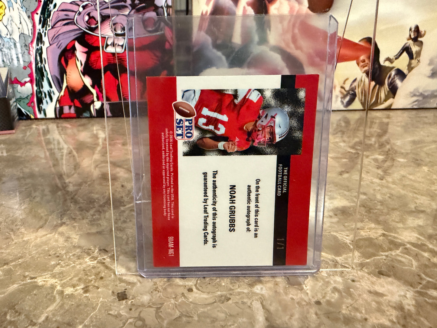 2026 Leaf Pro Set Metal Noah Grubbs 1990 Mini Auto Red 1/1