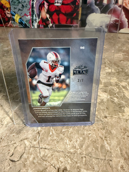 Jamier Brown 2026 Leaf Metal Auto Red OSU Color Match 2-Card Lot