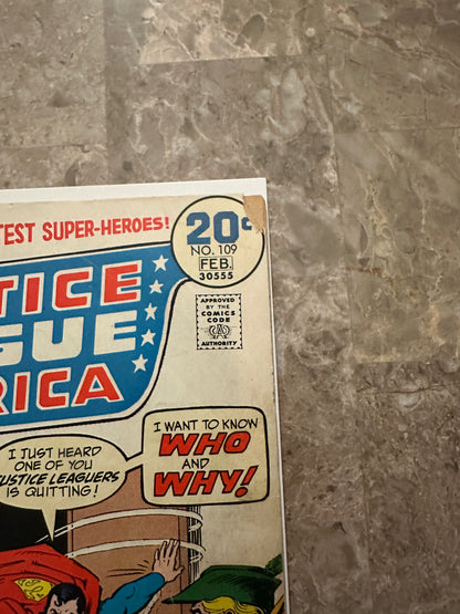 Justice League of America #109 VG 4.0 (1974 DC)