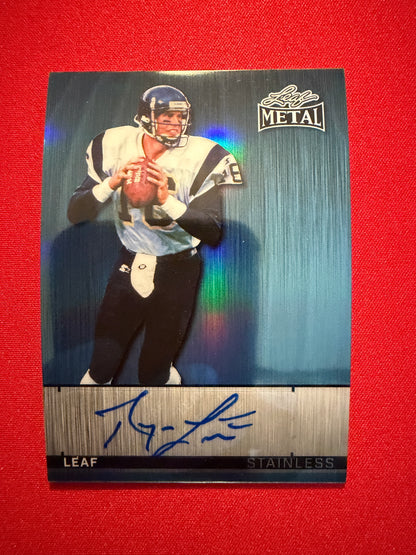 Ryan Leaf 2026 Leaf Metal Football Stainless Auto Platinum 1/8 Bookend