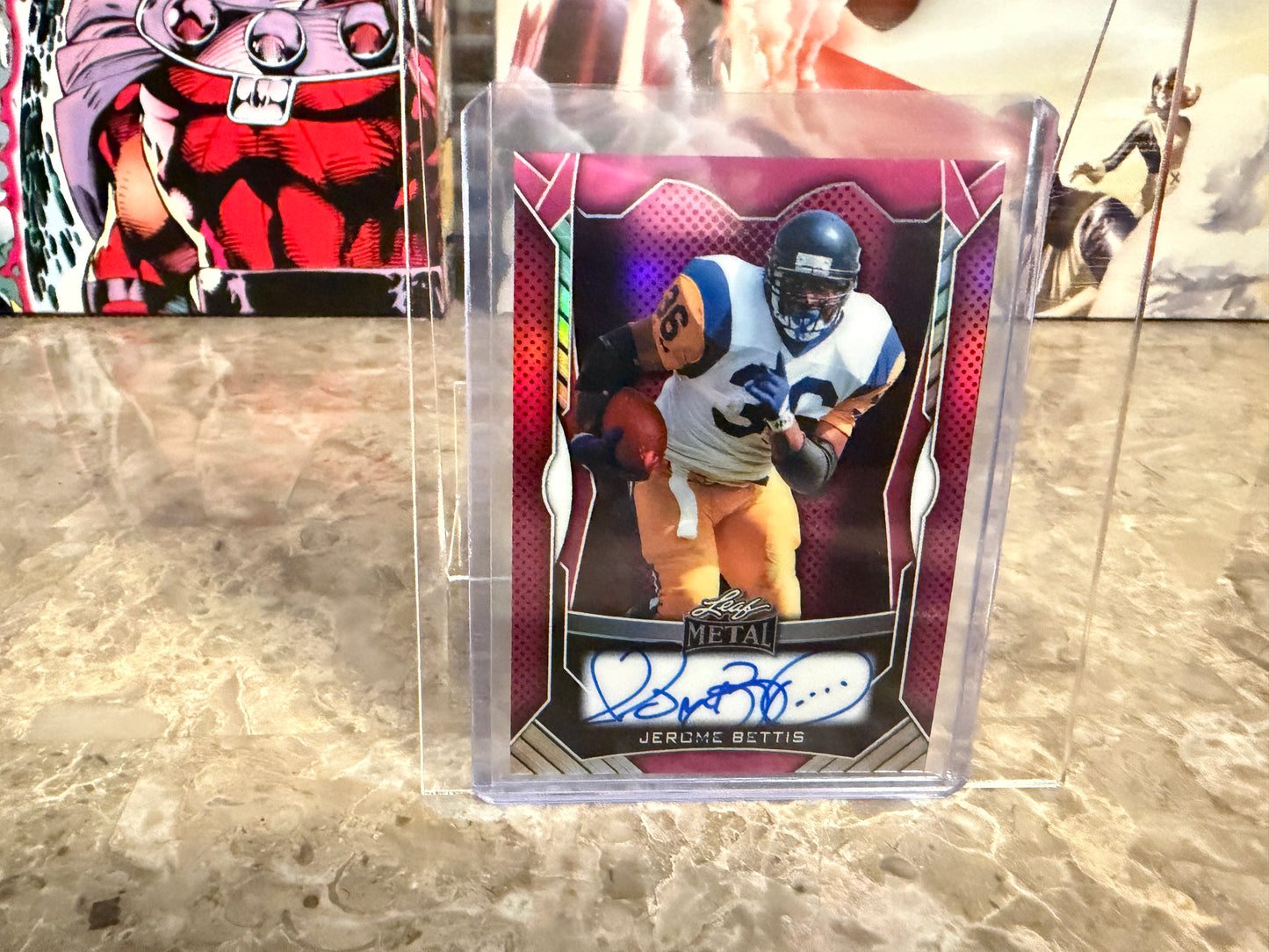 2026 Leaf Metal Jerome Bettis On-Card Auto Pink /5