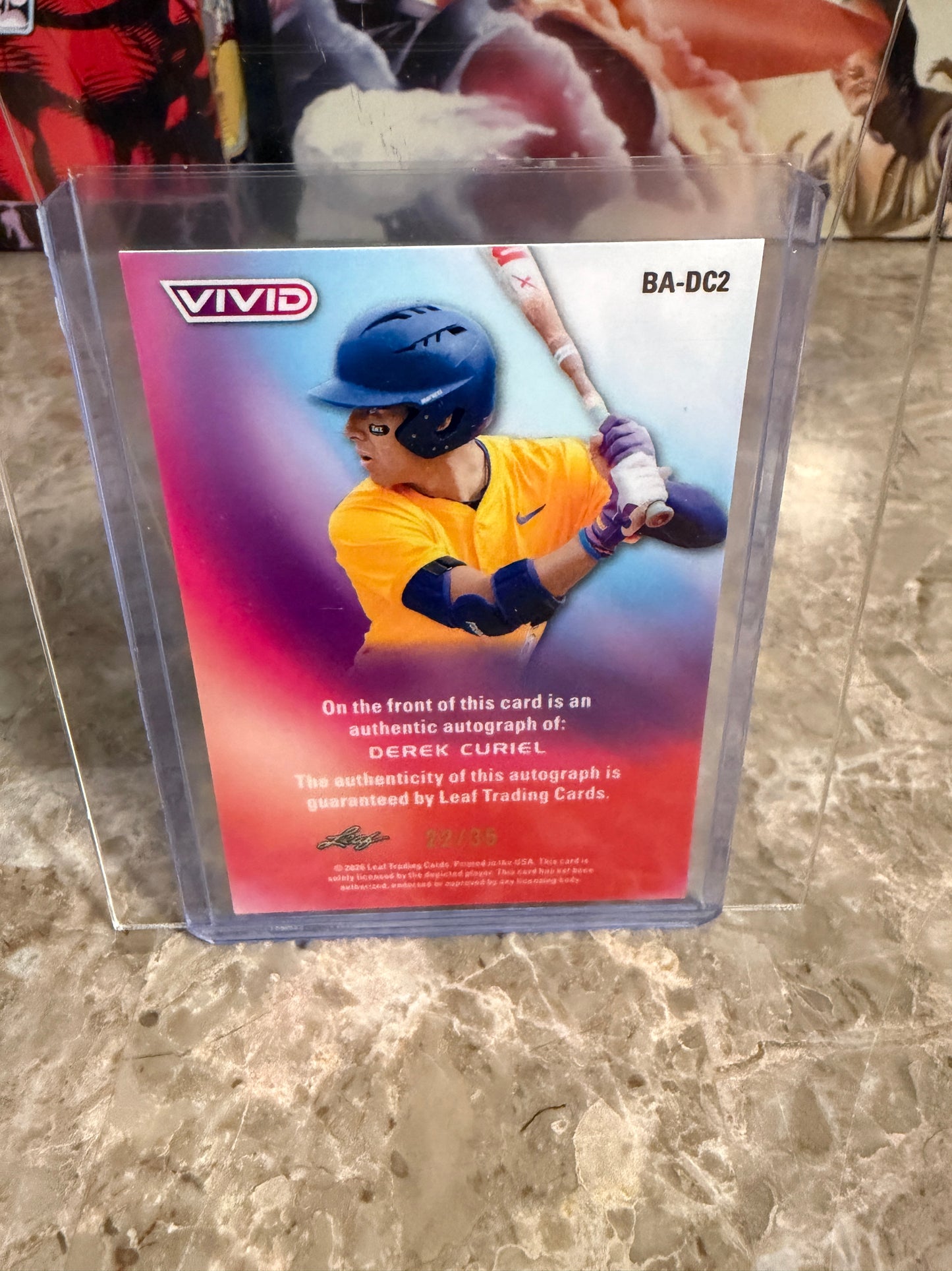 Derek Curiel 2026 Leaf Vivid Base Lazer Auto /35