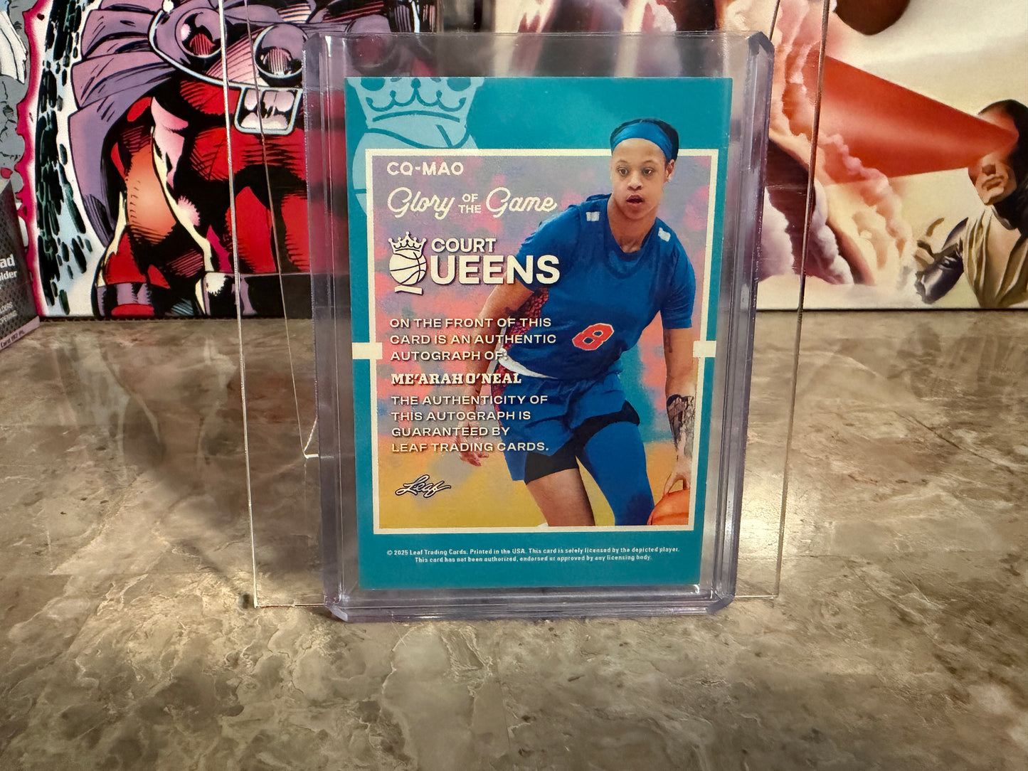 Me’Arah O’Neal 2025 Leaf Glory of the Game Basketball Court Queens Auto Silver /40