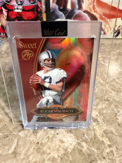 Dak Prescott / Roger Staubach 2026 Wild Card Wild Art 1/1 Dallas Cowboys