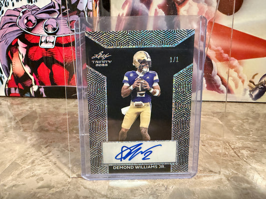 Demond Williams Jr. 2026 Leaf Trinity Football Base Auto Black Silver 1/1