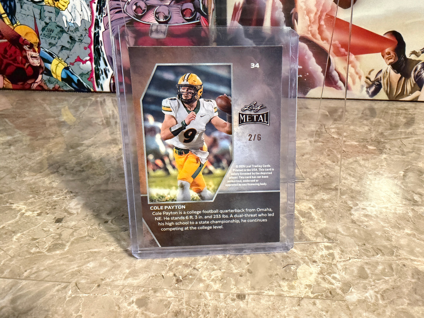 2026 Leaf Metal Football Cole Payton Base Pink Shimmer 2/6