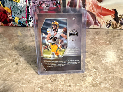 2026 Leaf Metal Football Cole Payton Base Pink Shimmer 2/6