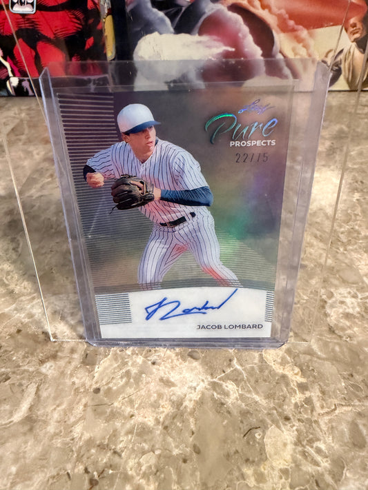 Jacob Lombard 2026 Leaf Metal Draft Baseball Pure Prospects Clear Auto