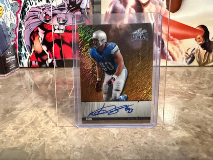 Ndamukong Suh 2026 Leaf Metal Football Stainless Auto Gold Shimmer 1/1