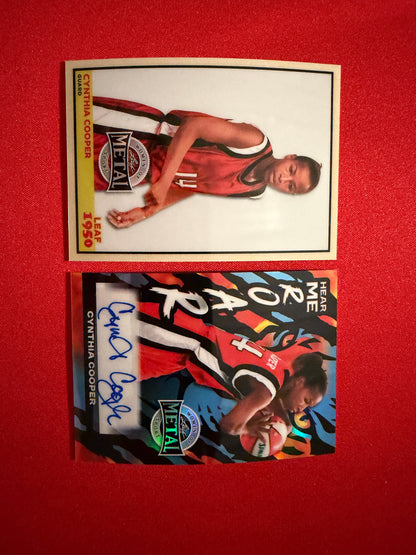 Cynthia Cooper 2026 Leaf Women of Sport Hear Me Roar Auto 1950 2-Card Lot