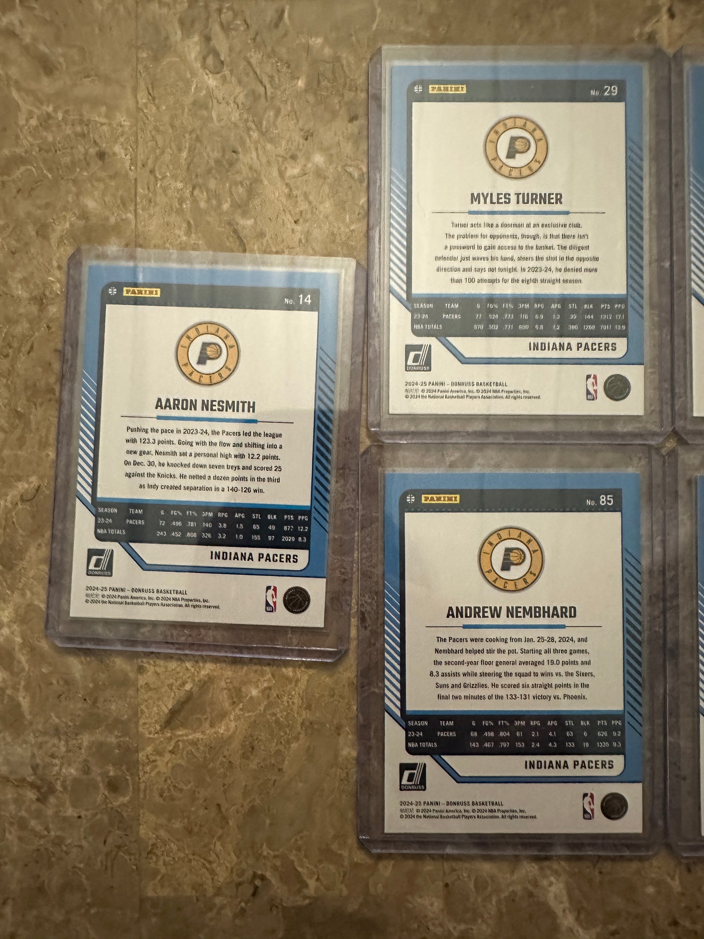 2024 Panini Donruss Basketball Indiana Pacers Team Set (11 cards)