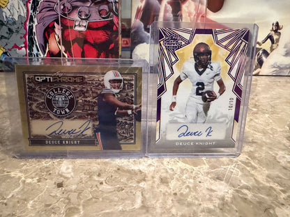 Deuce Knight Auto 1/1 2026 Optichrome Gold Super Prismatic & 2025 Trinity Lot