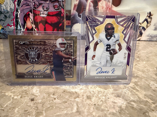Deuce Knight Auto 1/1 2026 Optichrome Gold Super Prismatic & 2025 Trinity Lot