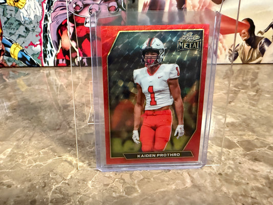 Kaiden Prothro 2026 Leaf Metal Football Red Flood Super Prismatic 1/1