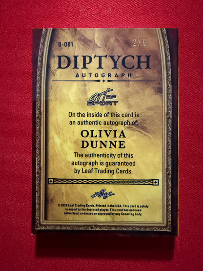 2026 Leaf Art of Sport Olivia Livvy Dunne Diptych Auto Booklet Sparkle /6