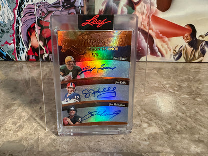 2026 Leaf Magnificence Multi-Sport Quintessential 5 Favre Kelly McMahon Moon Eli Manning /5