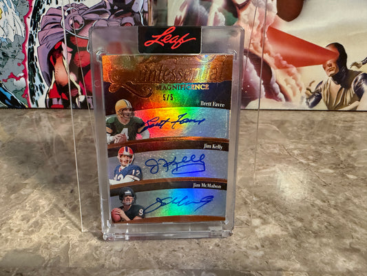 2026 Leaf Magnificence Multi-Sport Quintessential 5 Favre Kelly McMahon Moon Eli Manning /5