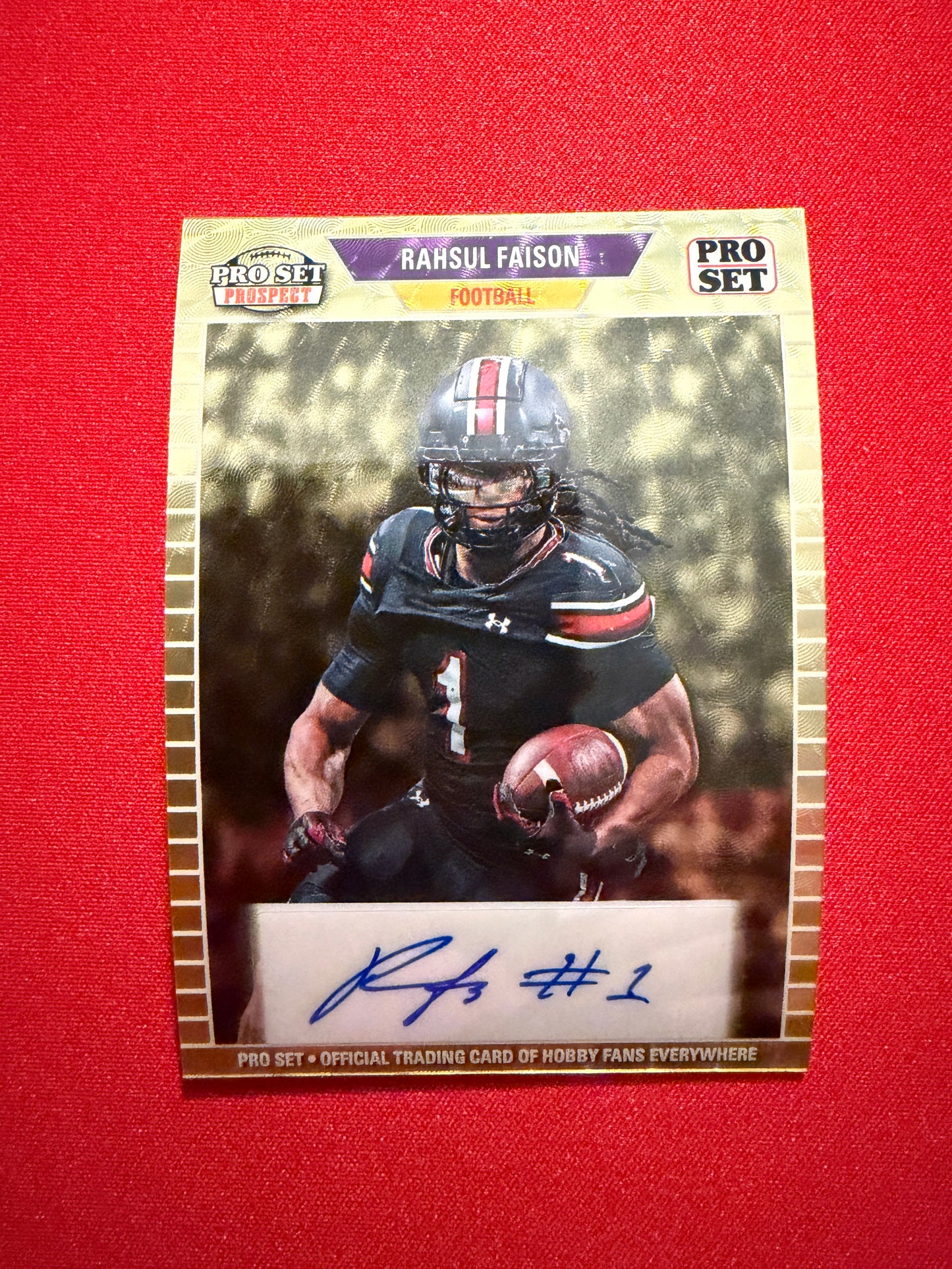 Rahsul Faison 2026 Leaf Pro Set Metal 1989 Auto Gold Super Prismatic 1/1