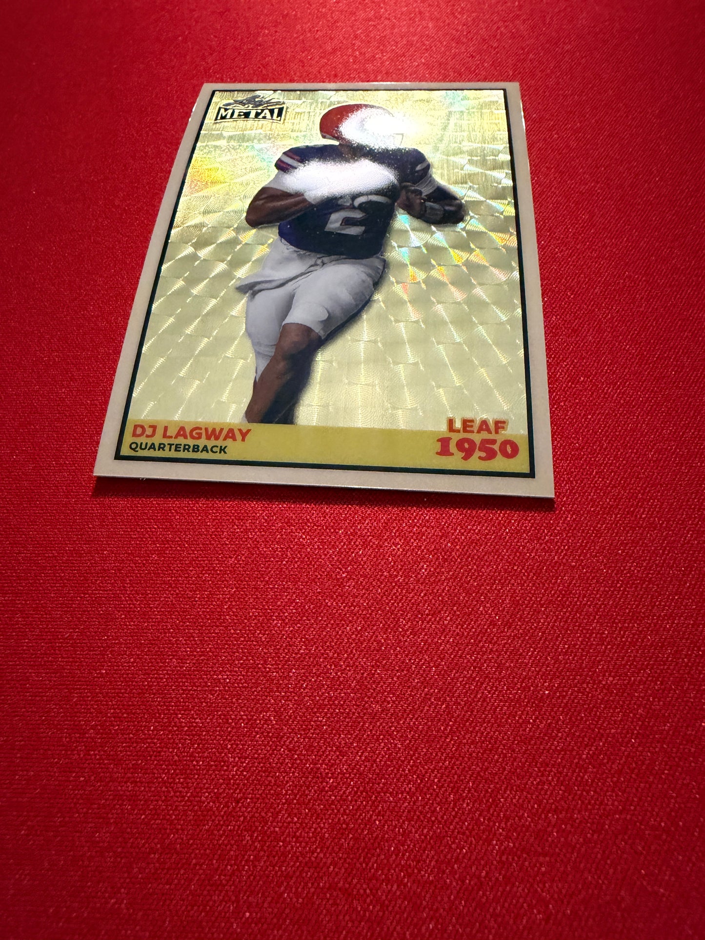 2026 Leaf Metal Football 1950 DJ Lagway Gold Super Prismatic 1/1