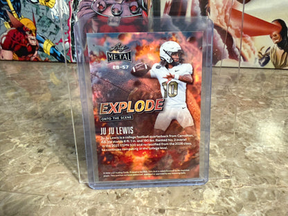 Juju Lewis 2026 Leaf Metal Football Auto Explode Onto Scene Green Shimmer /3