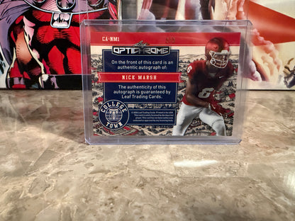 Nick Marsh 2026 Leaf Optichrome Football College Town Auto Green Prismatic /3