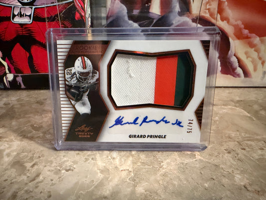 Girard Pringle 2026 Leaf Trinity Football Rookie Auto Memorabila Bronze /75