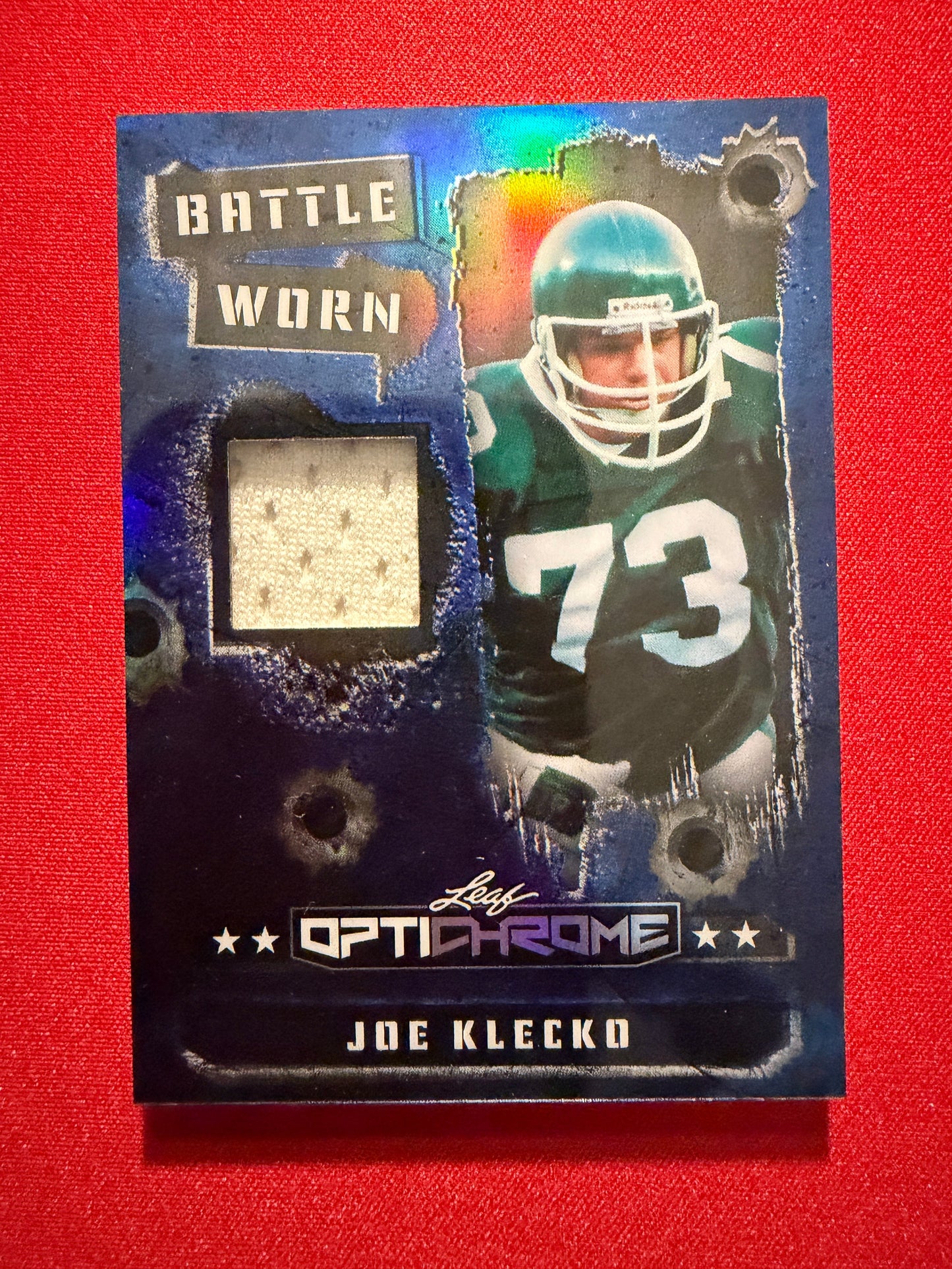 2026 Leaf Optichrome Football Battle Worn Joe Klecko Game-Used /5