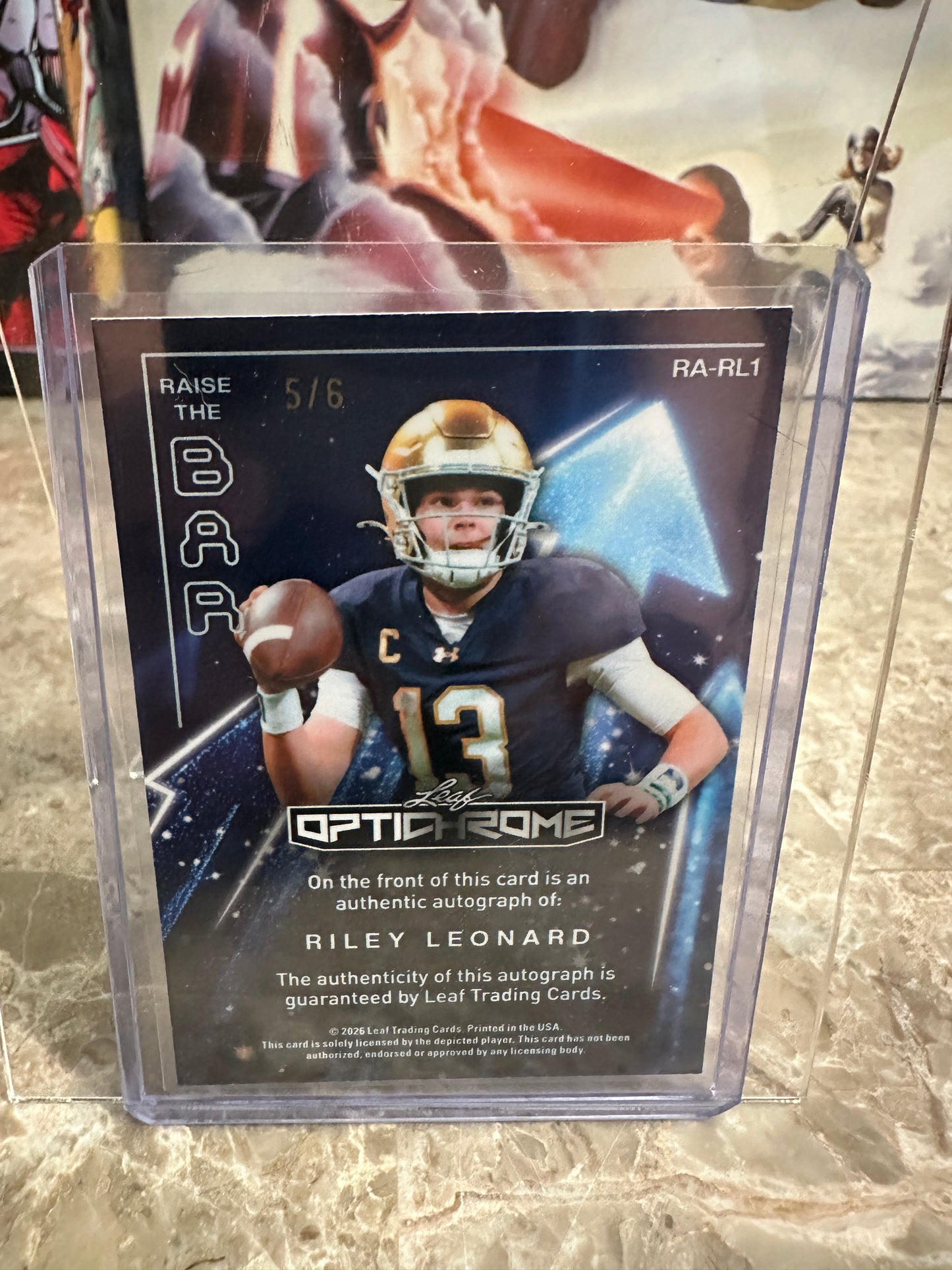 2026 Leaf Optichrome Raise the Bar Pink Shimmer Riley Leonard Auto 5/6