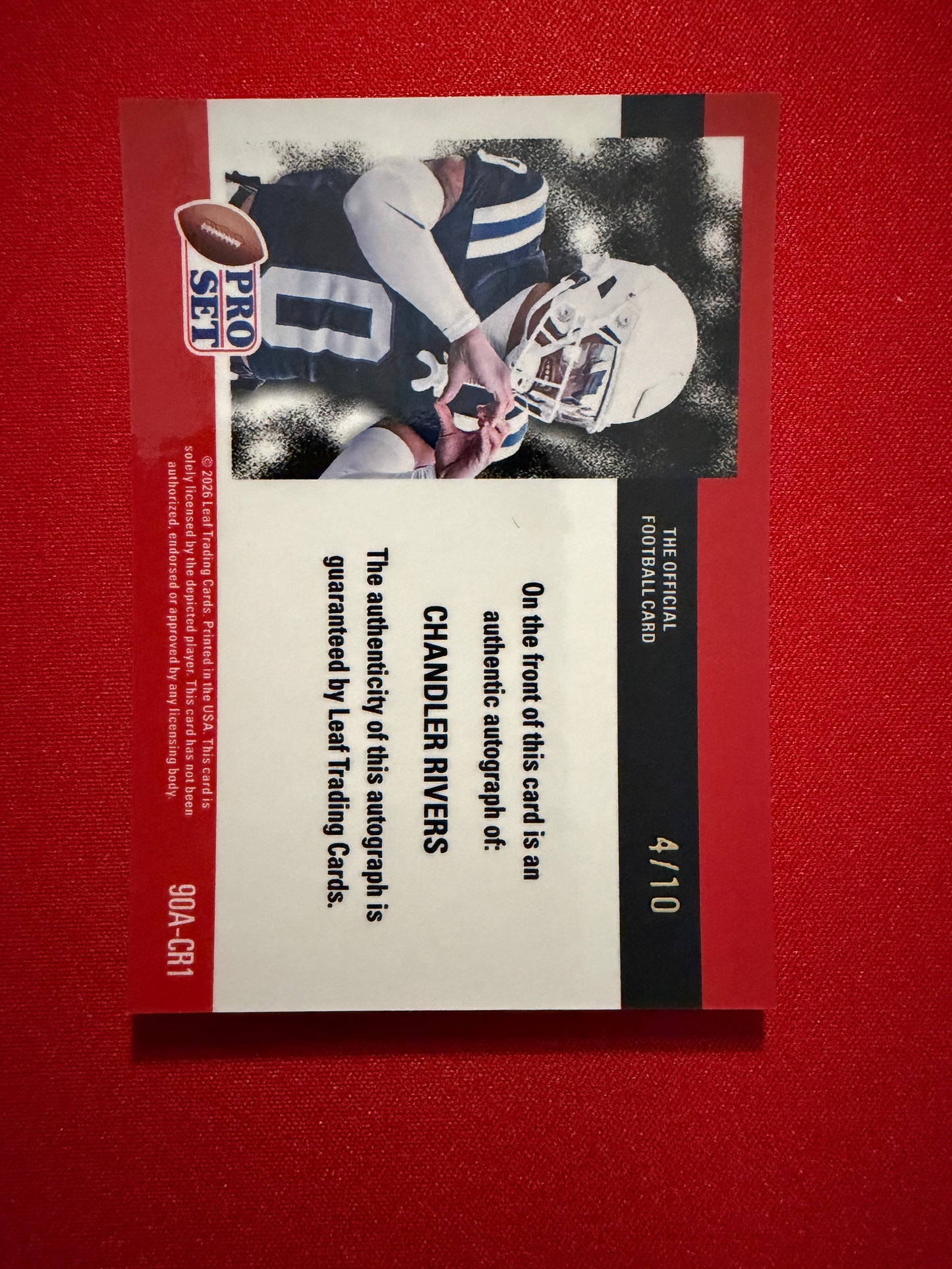 2026 Leaf Pro Set Metal Football Chandler Rivers 1990 Auto Silver /10