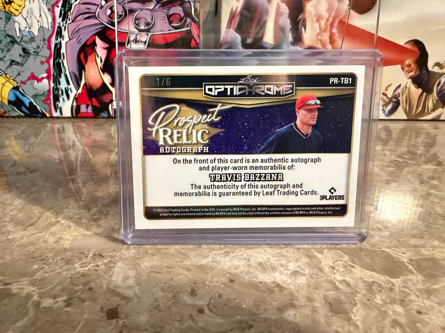 Travis Bazzana 2025 Leaf Optichrome Baseball Prospect Relic Auto 1/6 Bookend