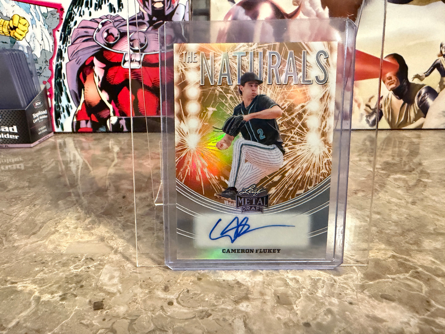 Cameron Flukey 2026 Leaf Metal Draft Edition Baseball The Naturals Auto Gold 1/1