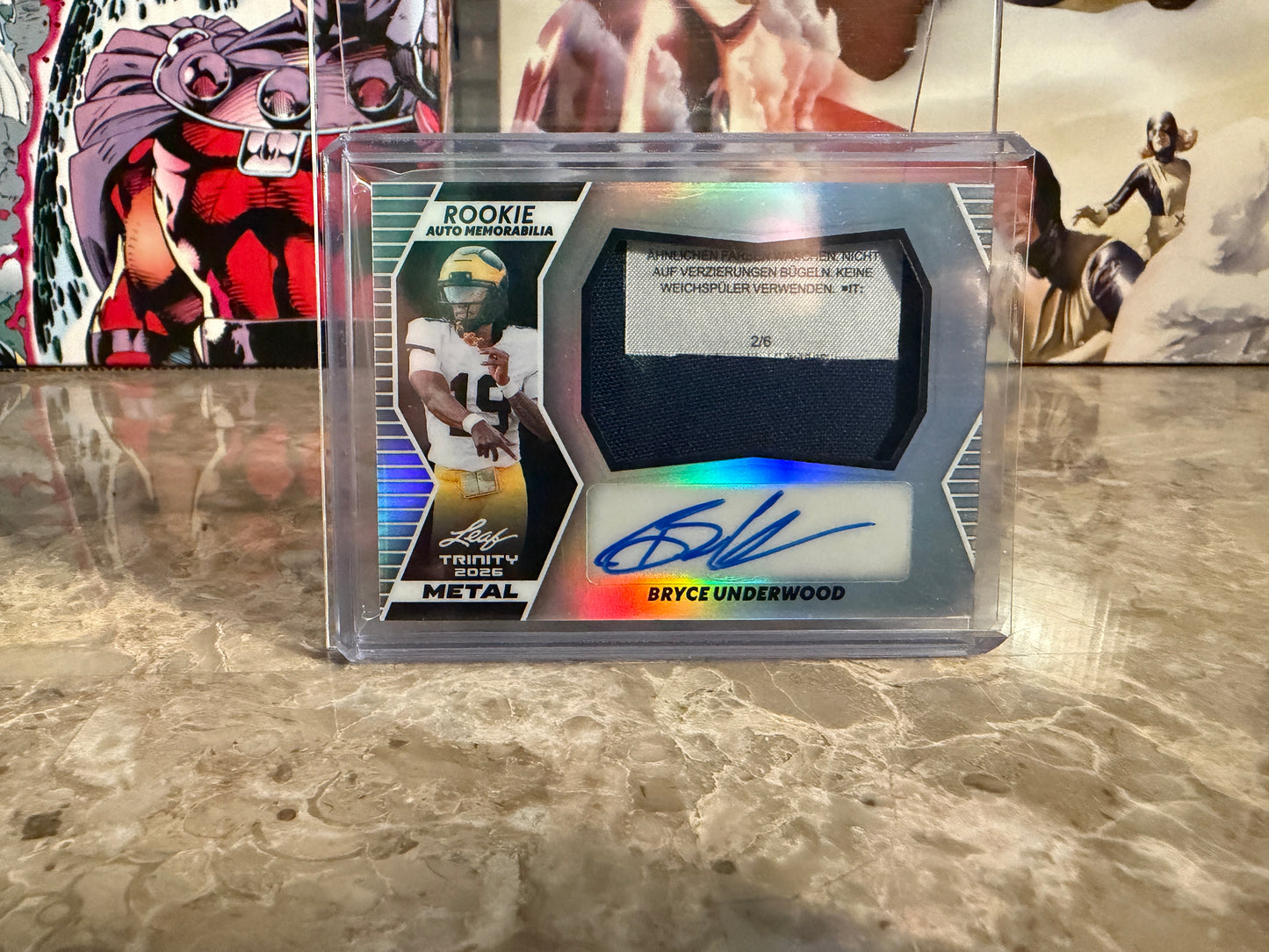 Bryce Underwood 2026 Leaf Trinity Football Rookie Auto Memo Metal Tag Patch /15