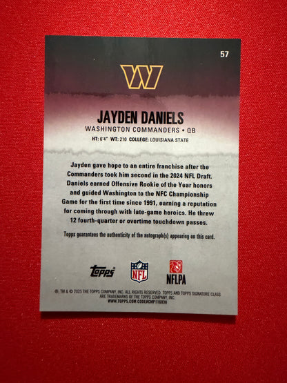 2025 Topps Signature Class Football Jayden Daniels Auto Orange Chrome /50