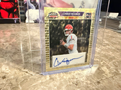 2026 Leaf Pro Set Metal Football Conner Weigman 1989 Mini Auto Super Gold 1/1
