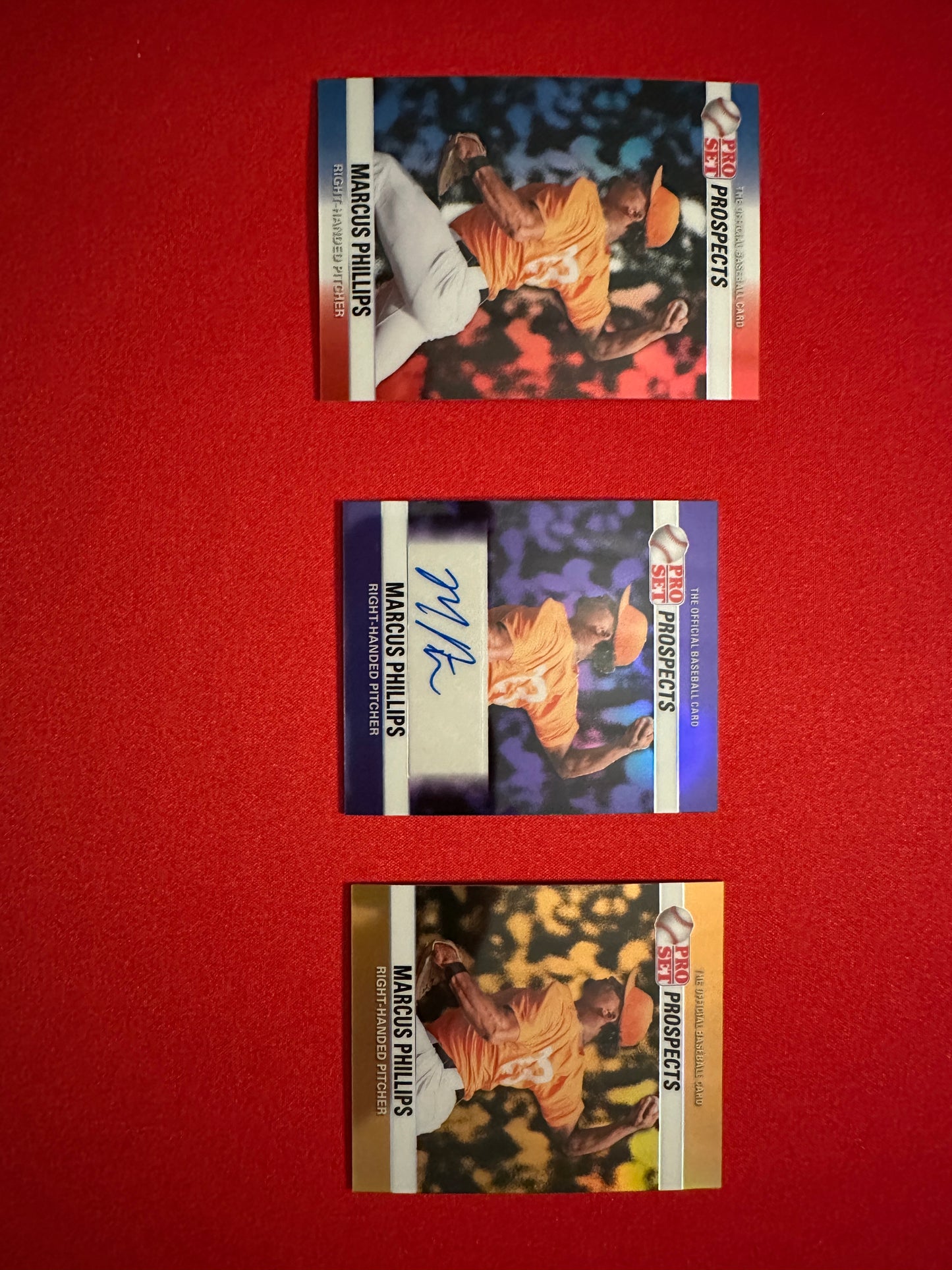 2026 Pro Set Marcus Phillips 1990 Mini Purple Auto 1/1 & Gold 1/1 Parallel Lot