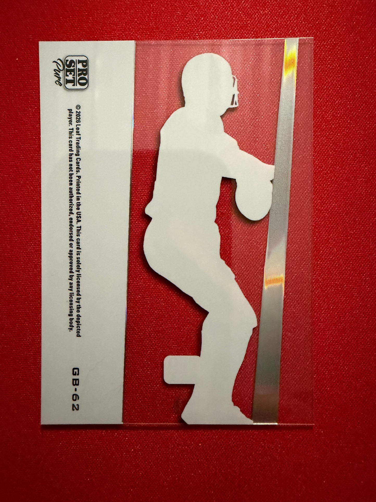 Terry Bradshaw 2026 Leaf Pro Set Metal Football Pure Greatness Acetate Clear /5